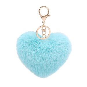 4/$20 Heart-shaped Pom Pom Keychain